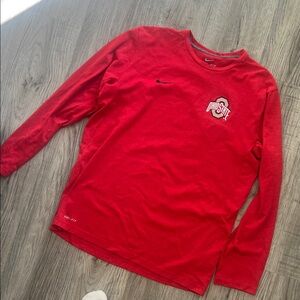 Nike Red Long Sleeve Performance Shirt